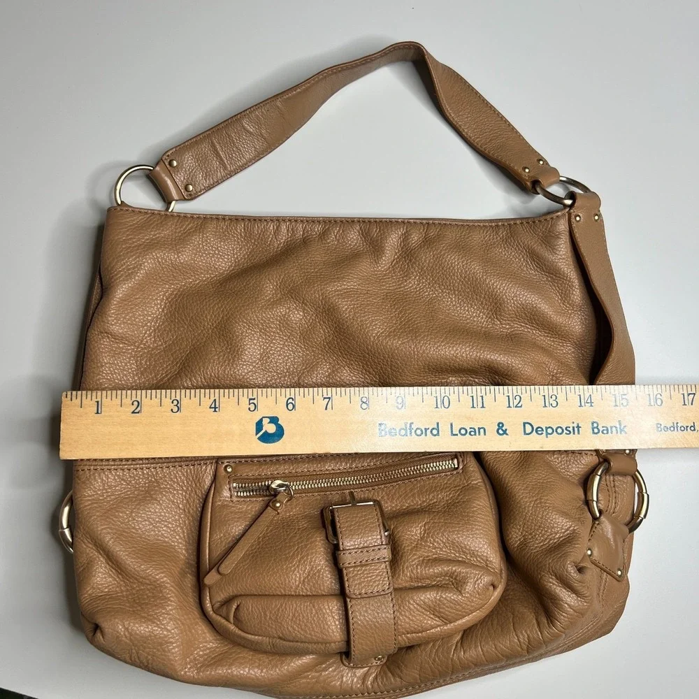 Michael Kors Austin Pebbled Leather Shoulder Tote Bag Brown Slouchy Hobo